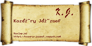 Kozáry József névjegykártya